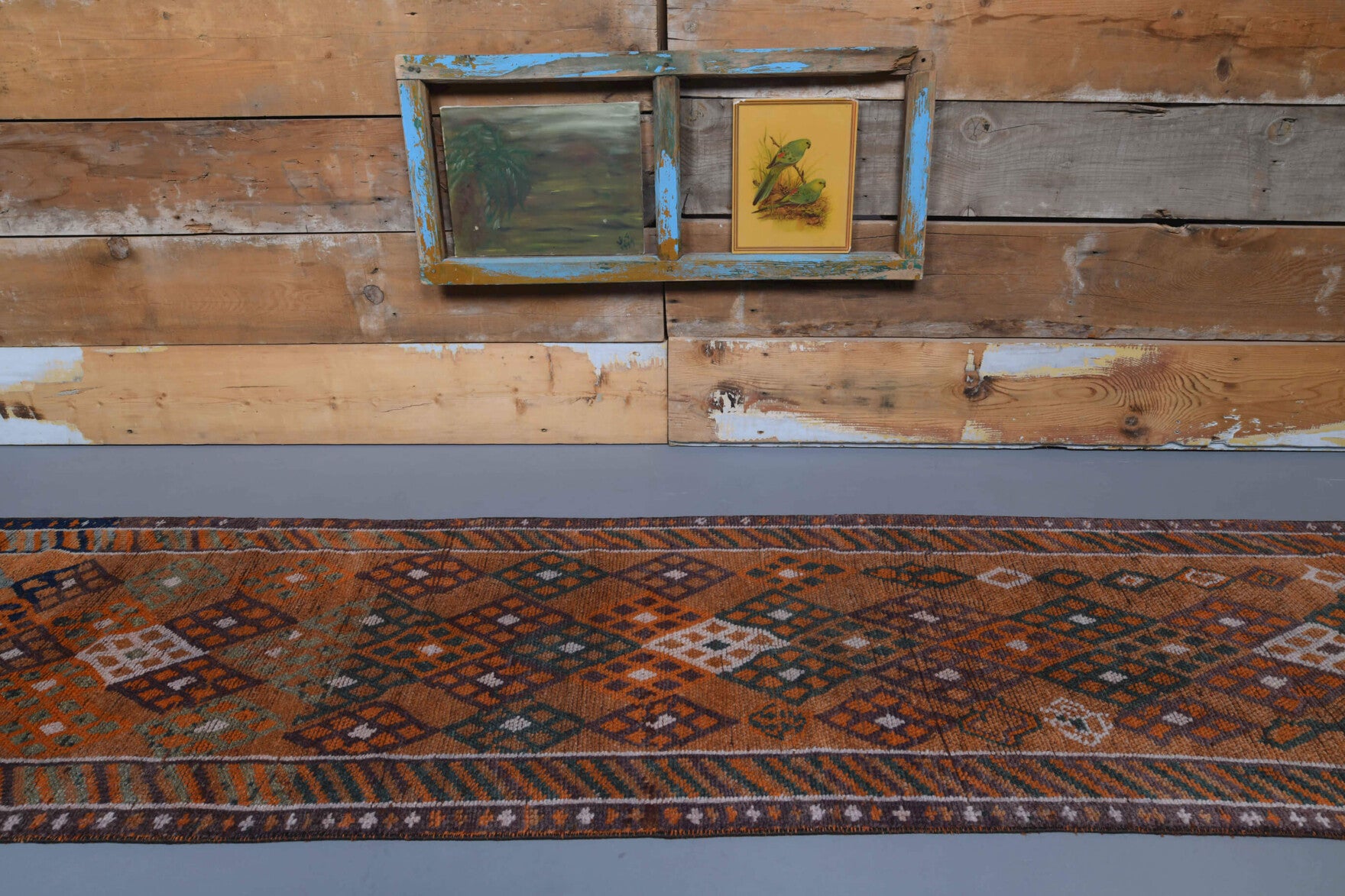 Vintage Hand-Knotted Runner Rug