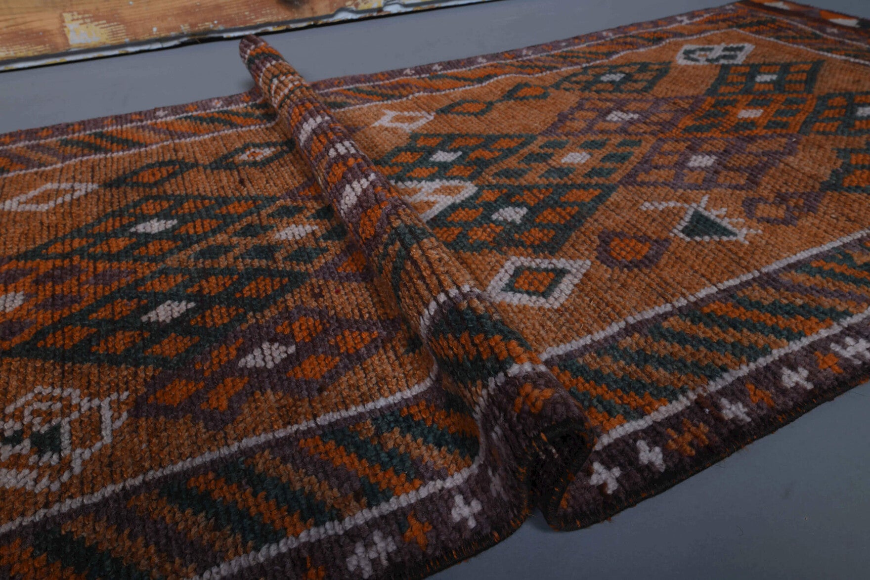 Vintage Hand-Knotted Runner Rug