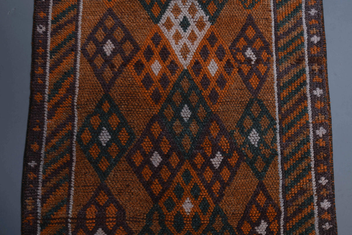 Vintage Hand-Knotted Runner Rug