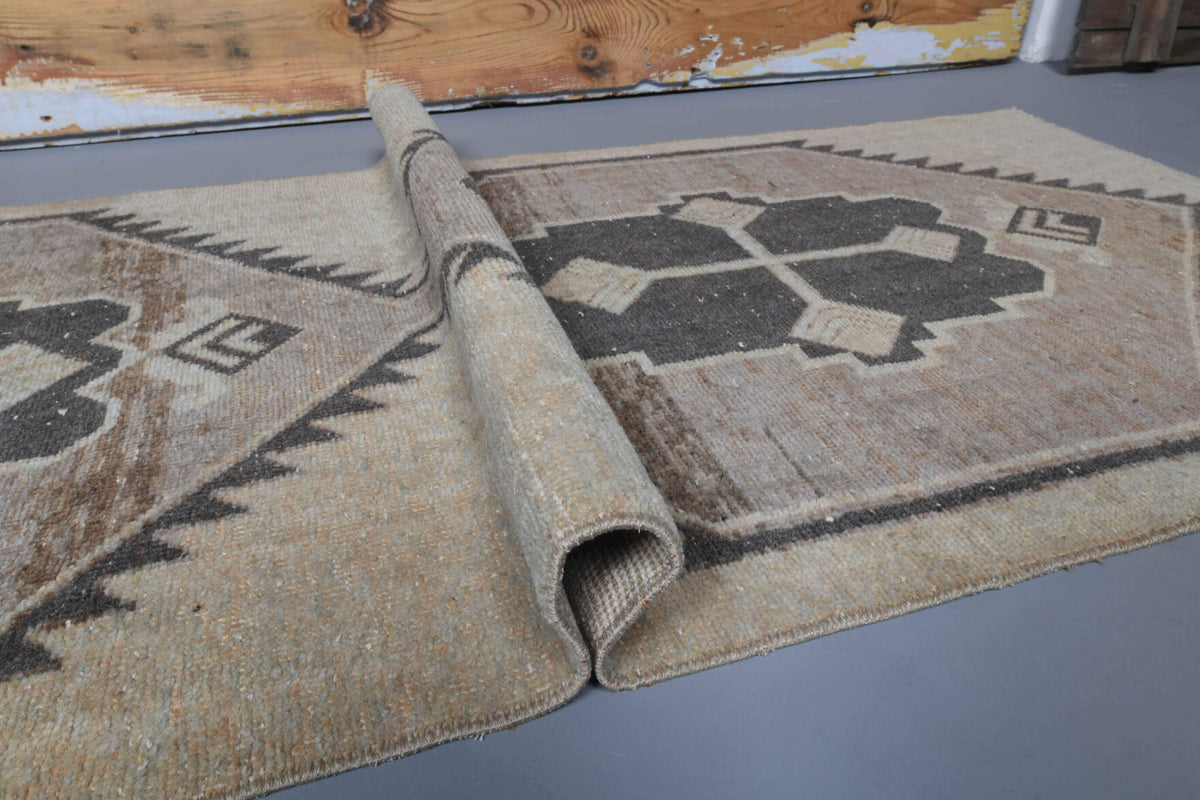 Authentic Anatolian vintage runner rug (1970s) with tribal design – one-of-a-kind at Fame Rugs