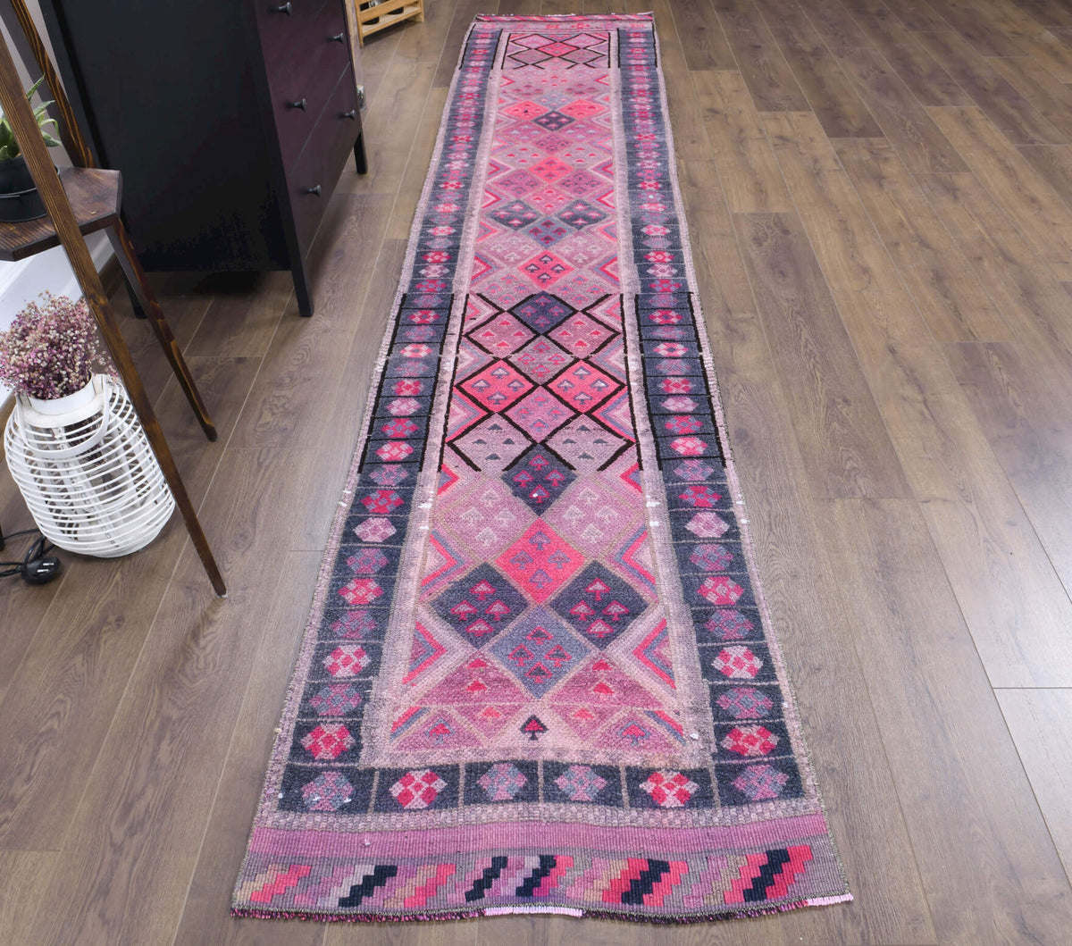 Vintage Hand-Knotted Anatolian Runner Rug
