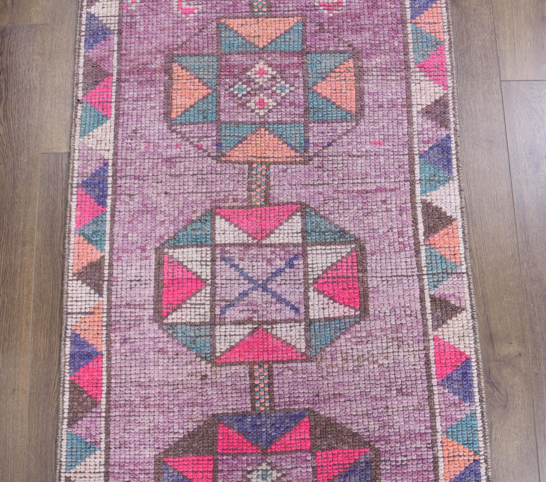 Vintage Hand-Knotted Anatolian Runner Rug