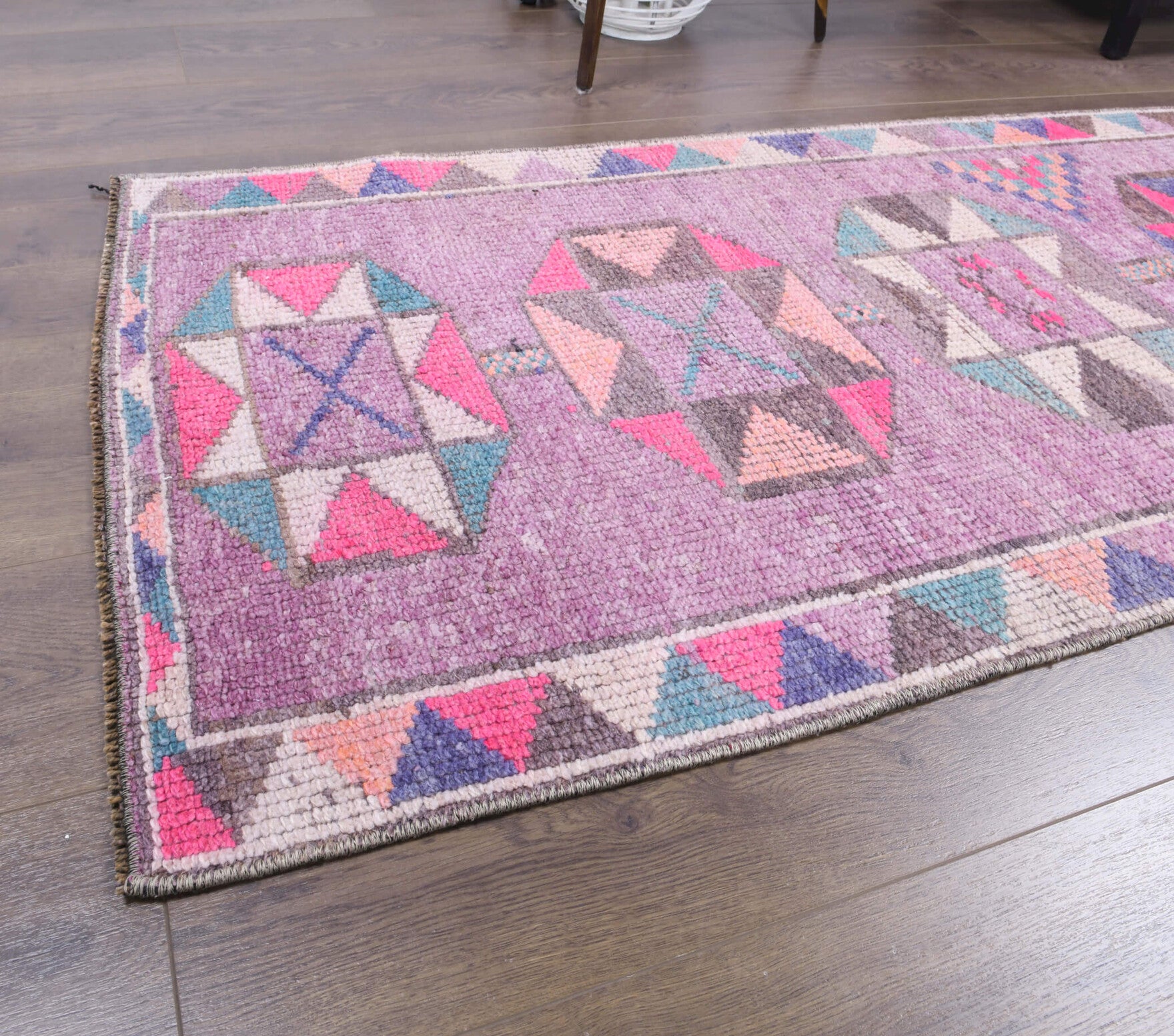 Vintage Hand-Knotted Anatolian Runner Rug