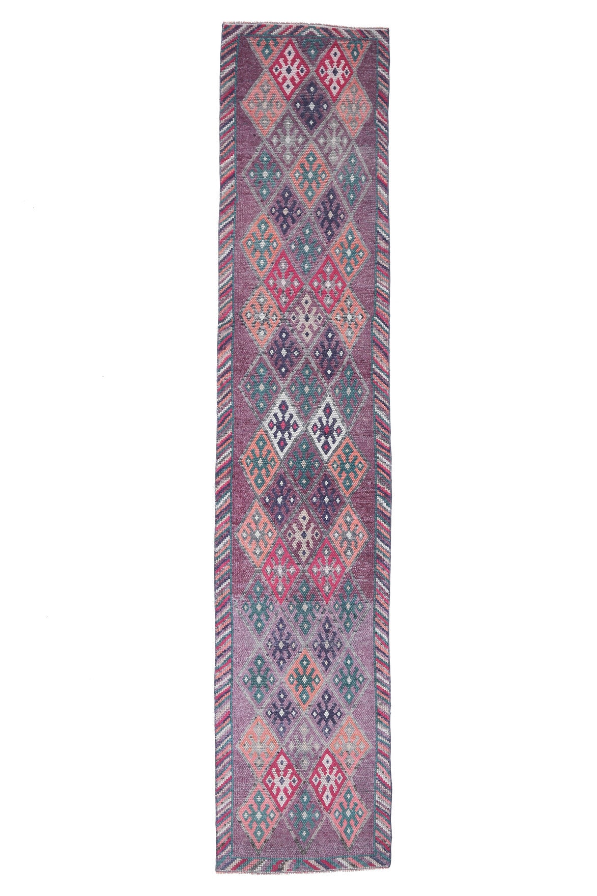 Vintage Hand-Knotted Anatolian Runner Rug