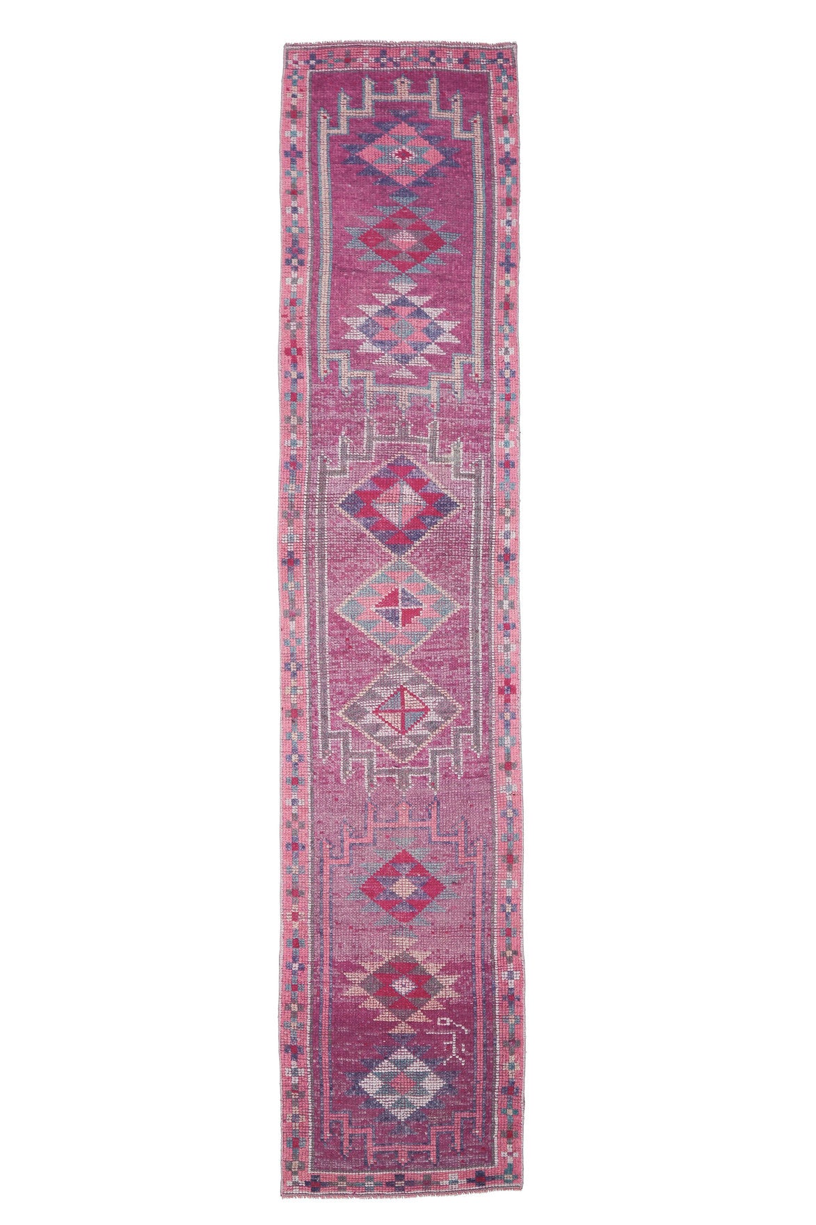 Vintage Hand-Knotted Anatolian Runner Rug