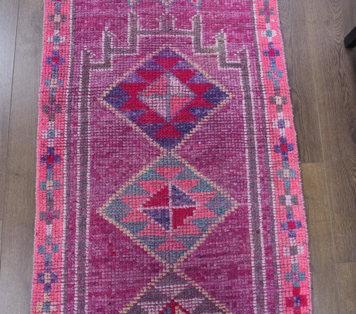 Vintage Hand-Knotted Anatolian Runner Rug