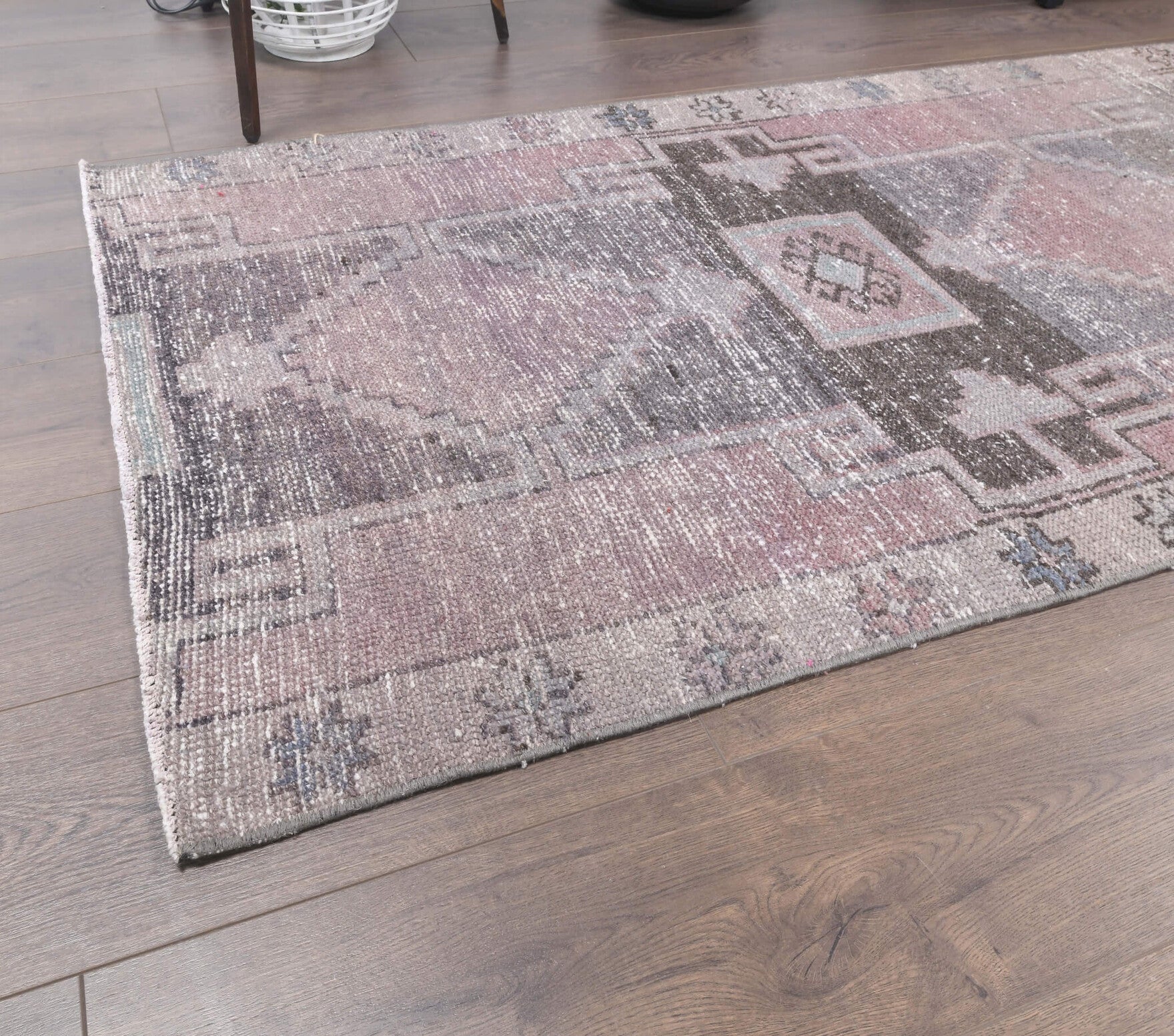 Purple Faded Vintage Runner Rug