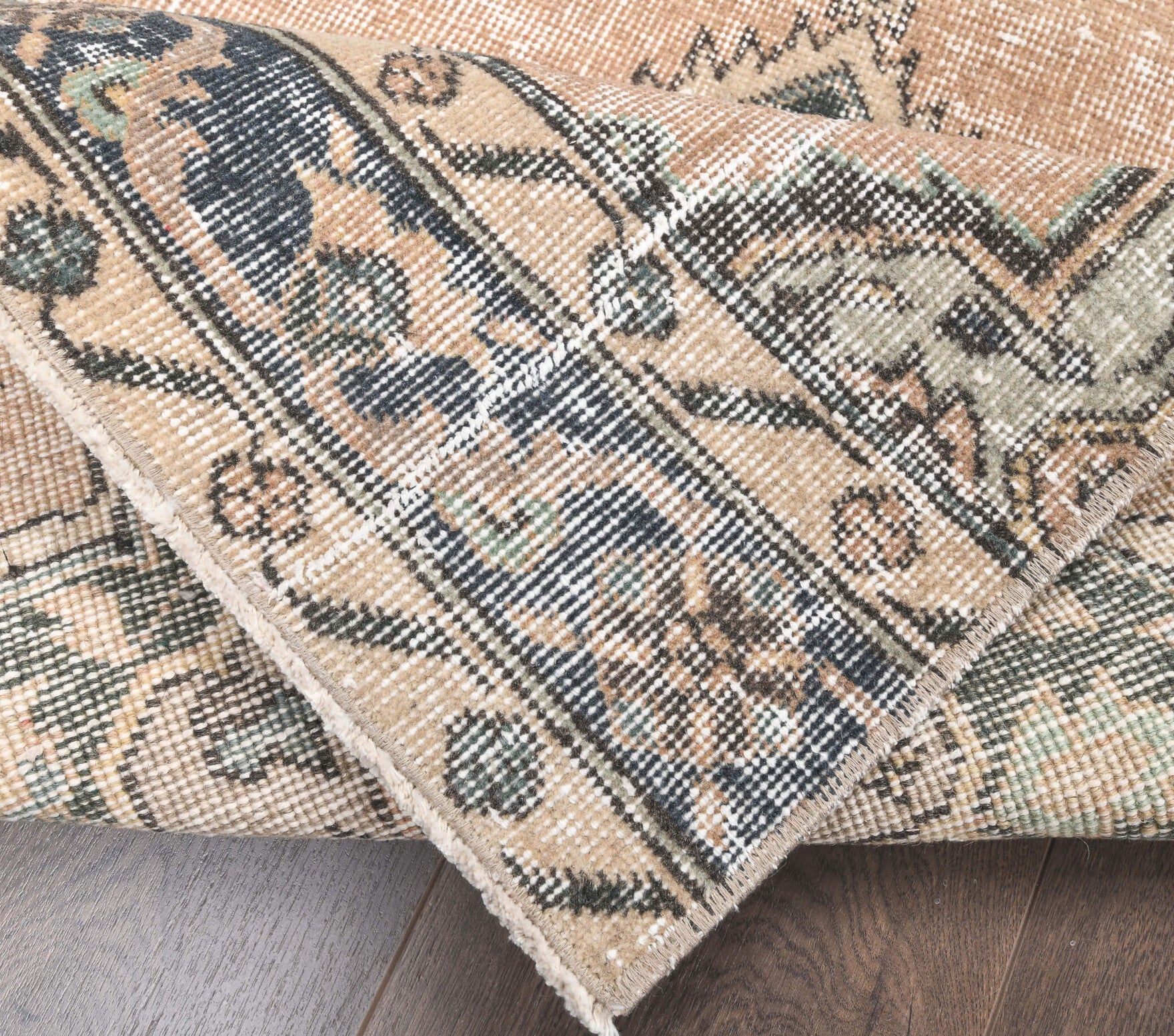 Vintage Orange Oushak Runner Rug