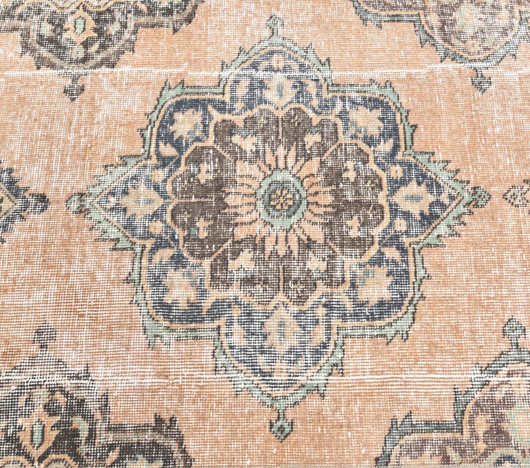 Vintage Orange Oushak Runner Rug