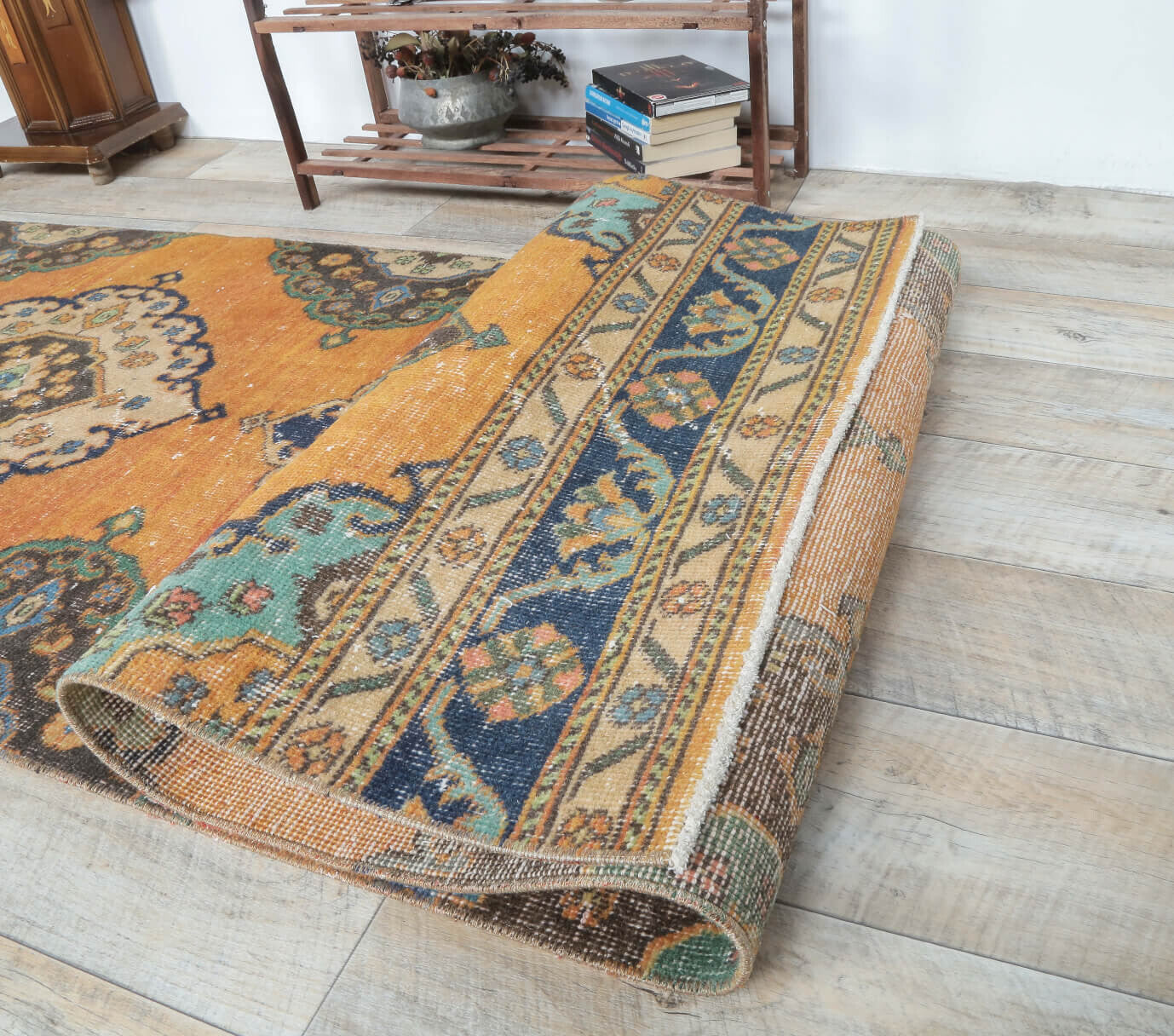 3x13 Vintage Orange Oriental Runner