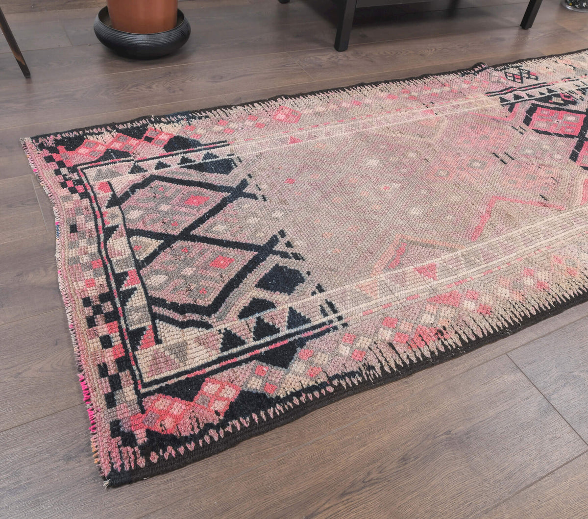 Vintage Hand-Knotted Runner Rug