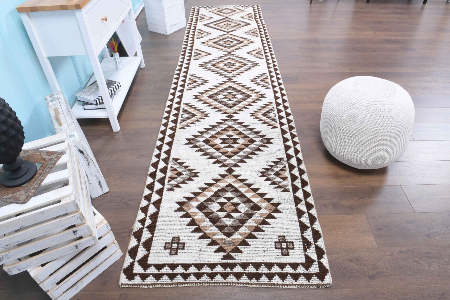 3x13 Wool Vintage Runner Rug