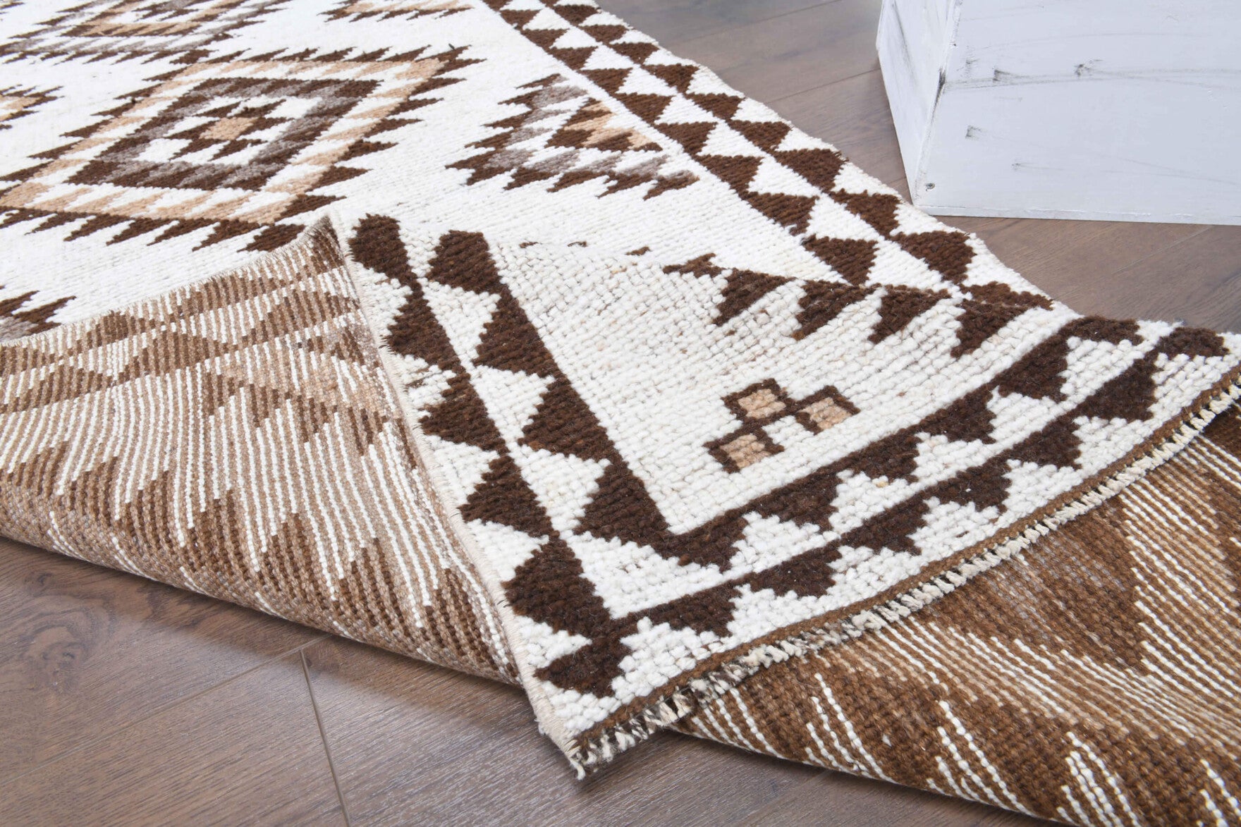91x383 cm vintage Anatolian runner rug – Ahubahce, low pile, wool