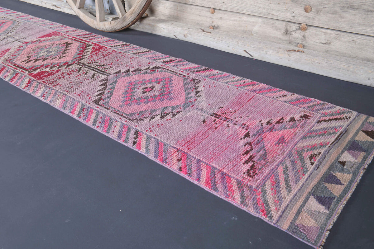 3x13 Wool Vintage Anatolian Runner Rug