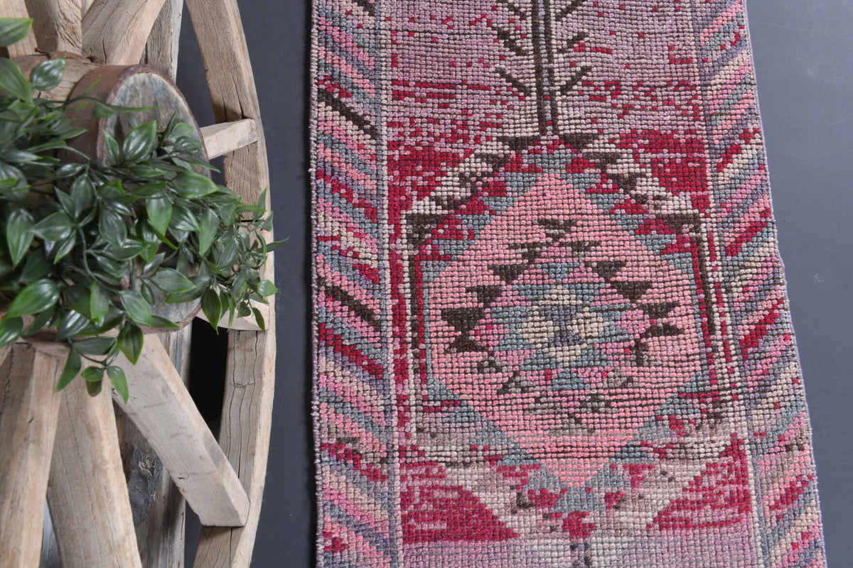 3x13 Wool Vintage Anatolian Runner Rug