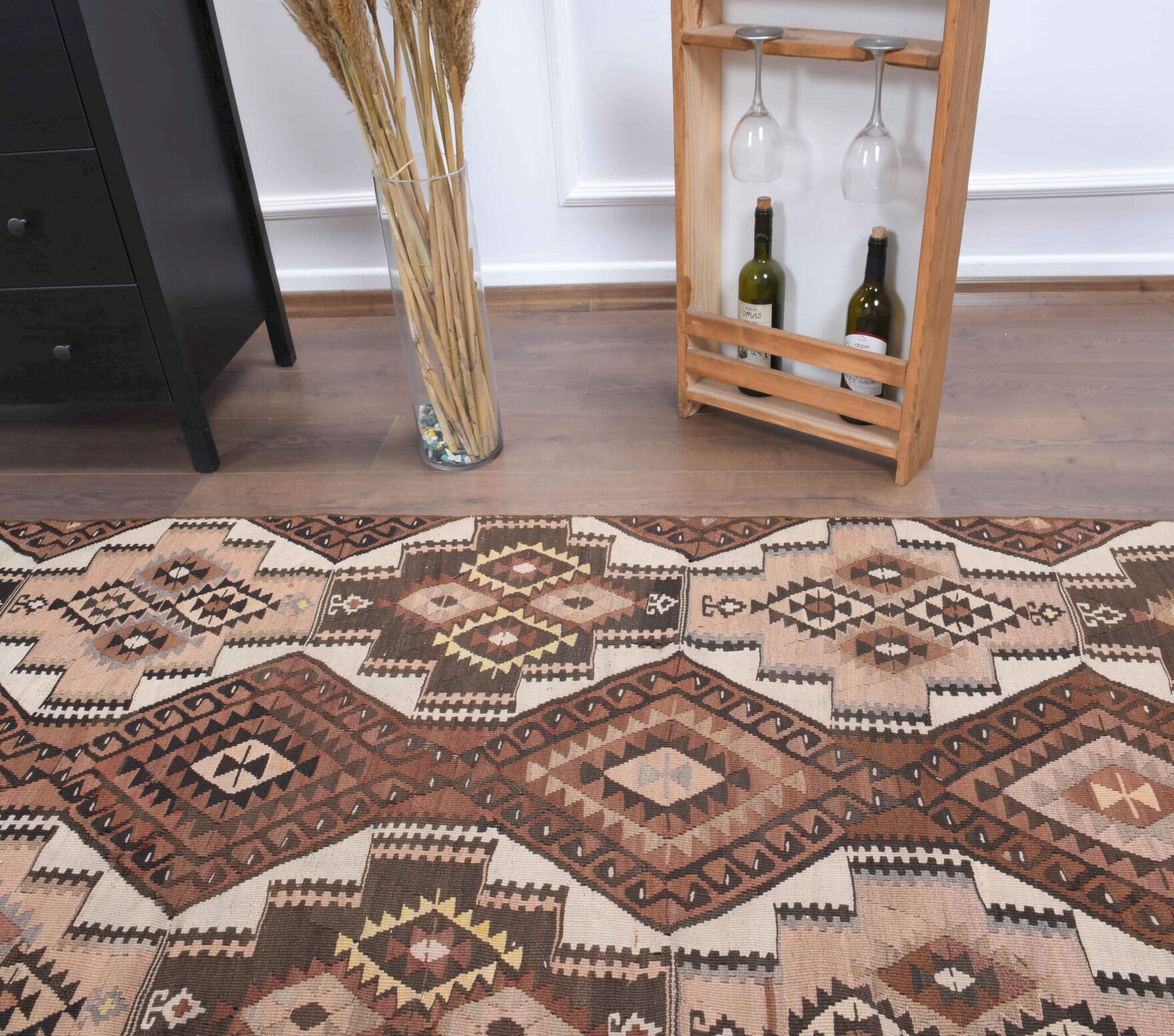 Handmade wool runner from Anatolia, Turkey – 3x14 Wool Vintage Anatolian Runner Rug 3'5" x 13'11"