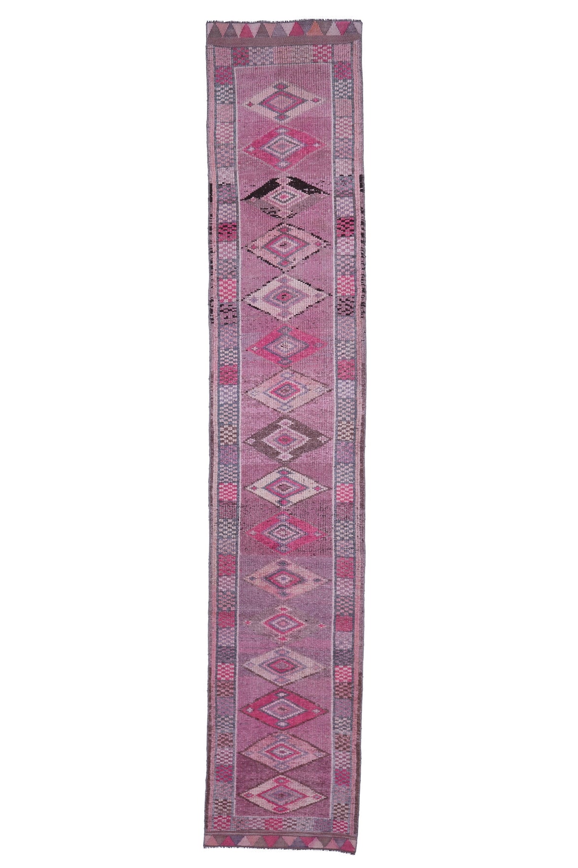 Vintage Long Herki Anatolian Runner Rug