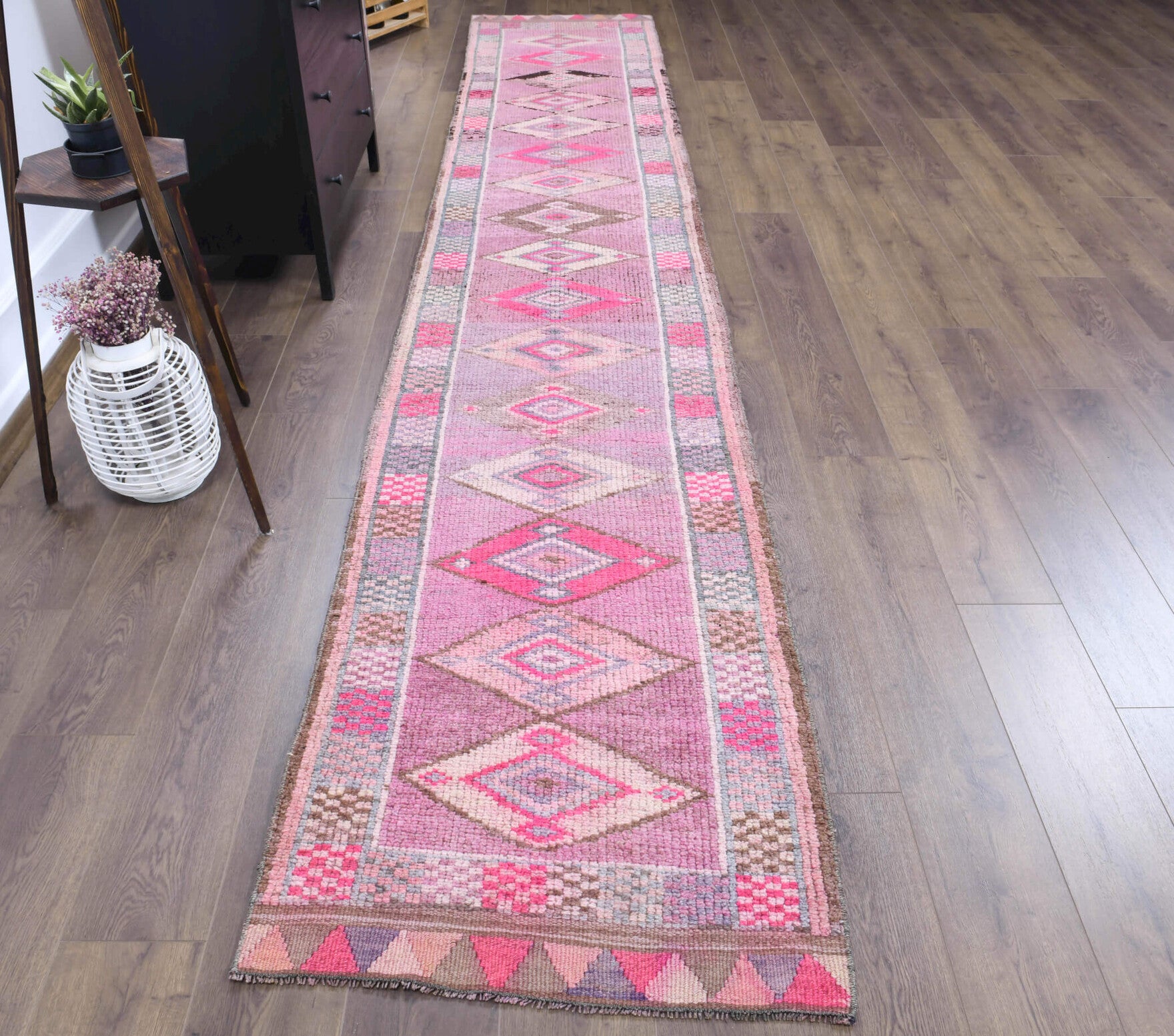 Vintage Long Herki Anatolian Runner Rug