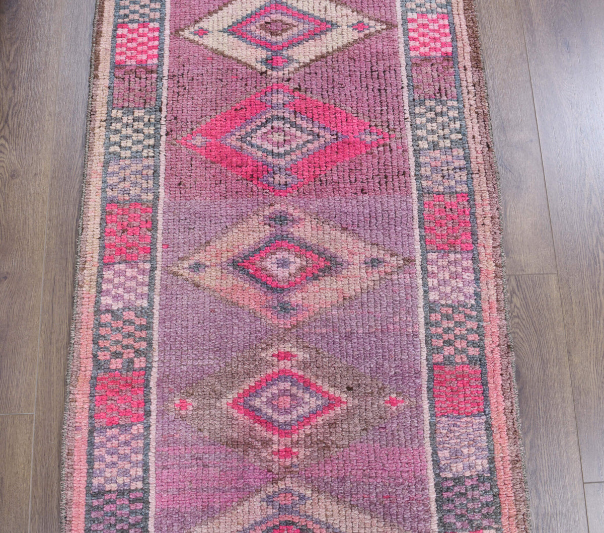 Vintage Long Herki Anatolian Runner Rug