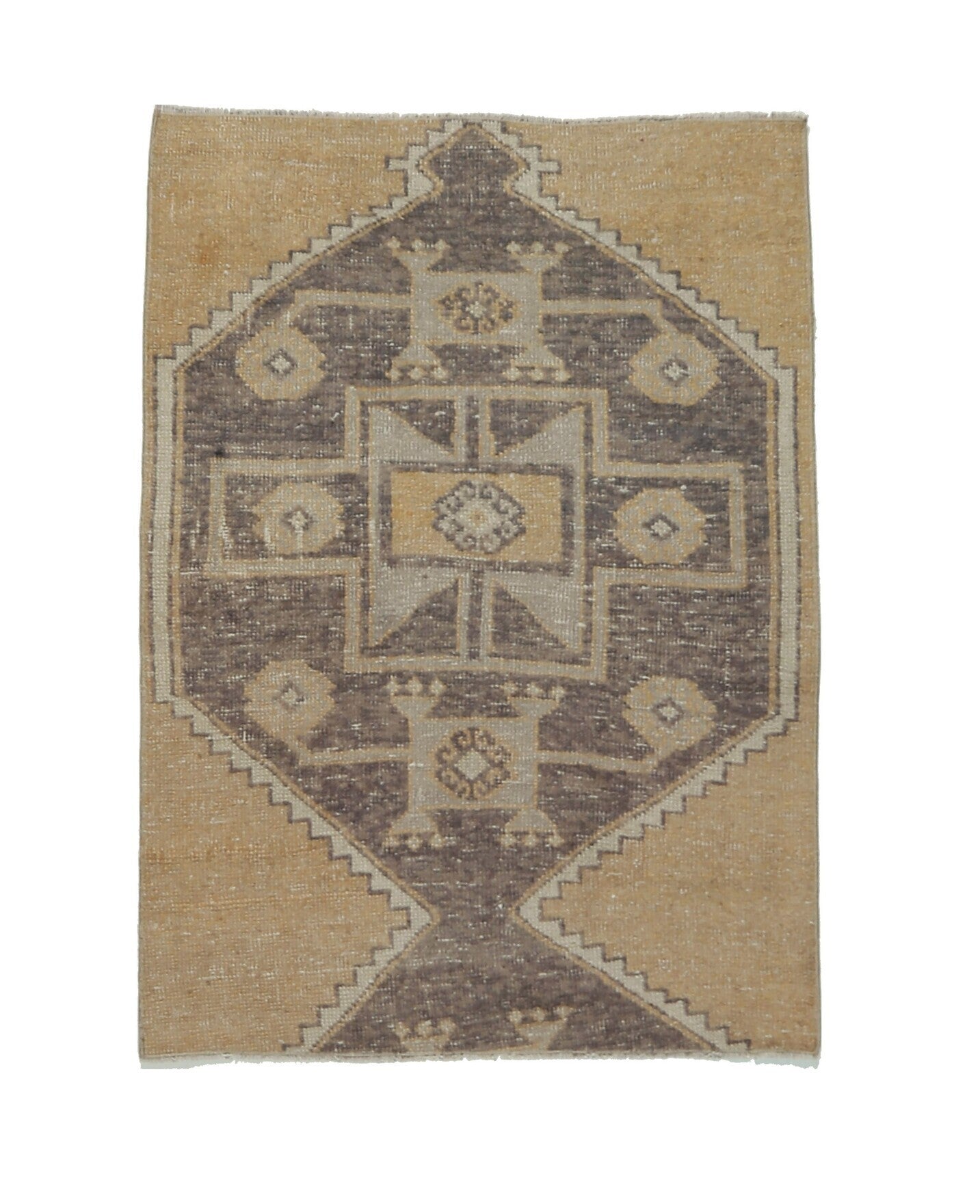 Vintage Yellow Small Oushak Rug