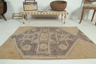 Vintage Yellow Small Oushak Rug