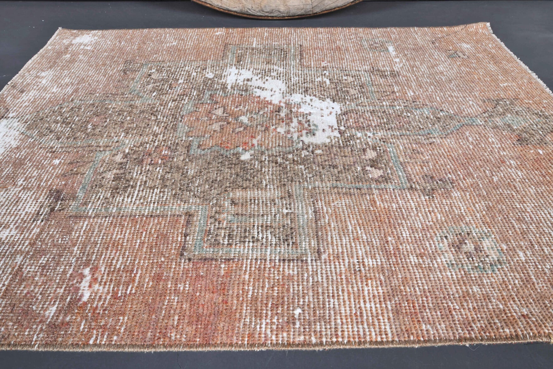Vintage Orange Oushak Small Rug