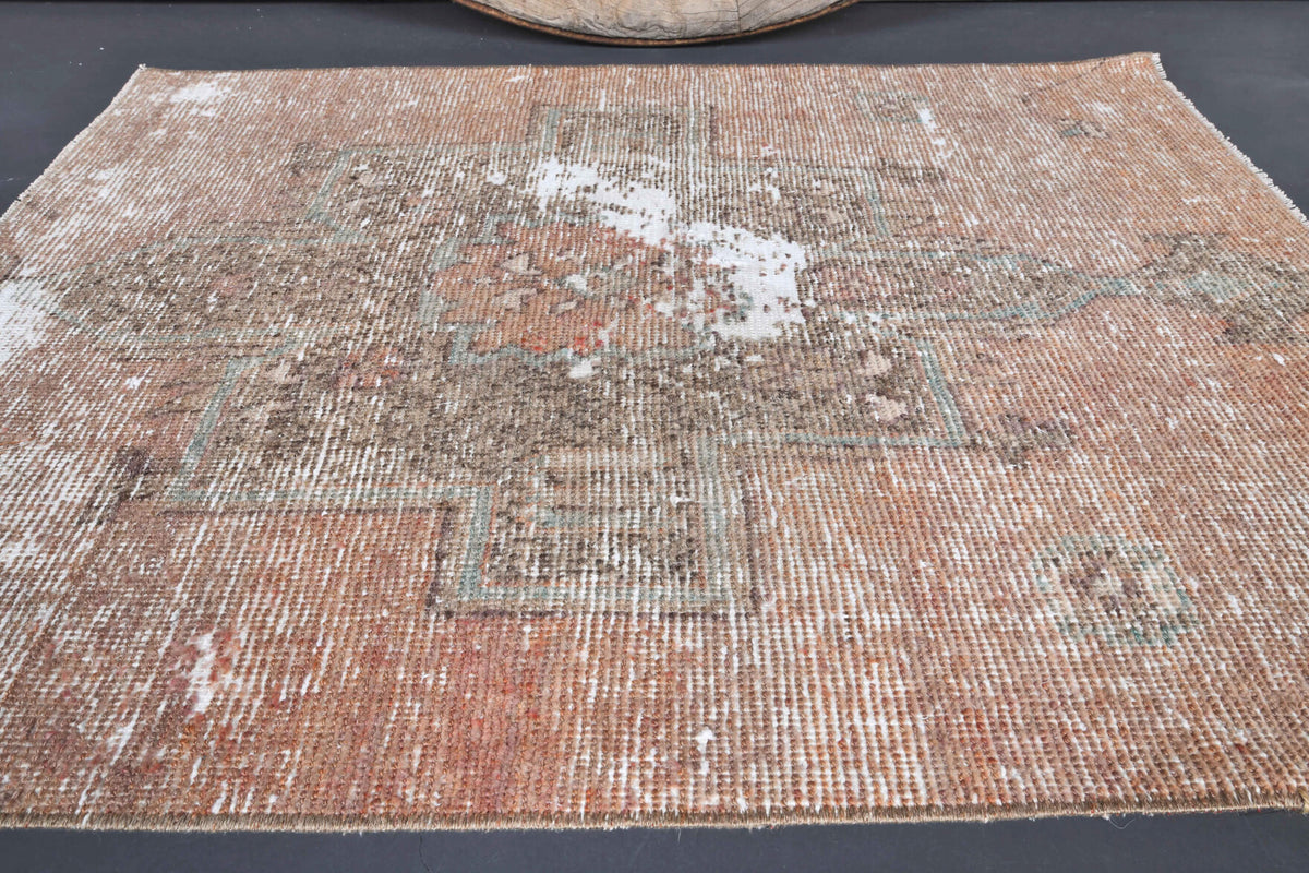Vintage Orange Oushak Small Rug