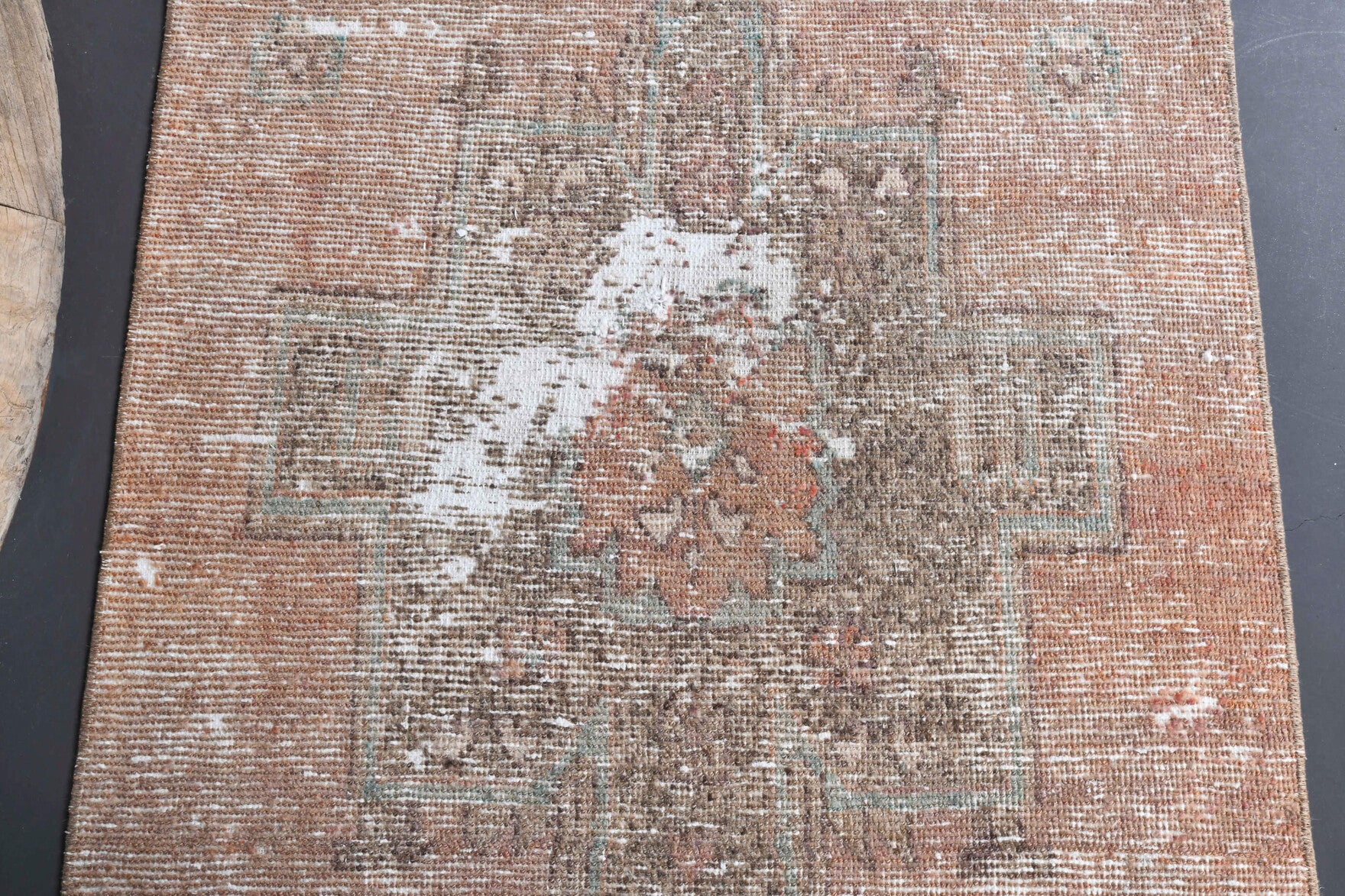 Vintage Orange Oushak Small Rug