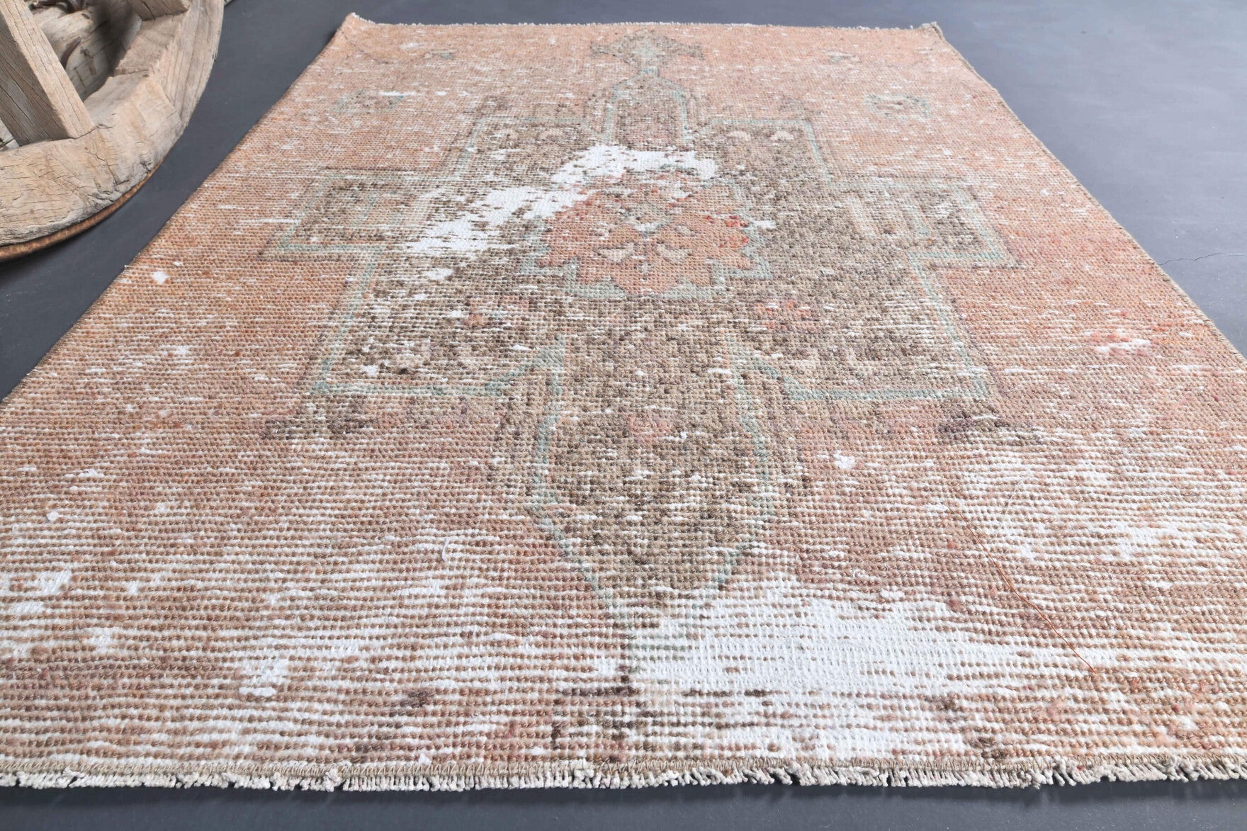 Vintage Orange Oushak Small Rug