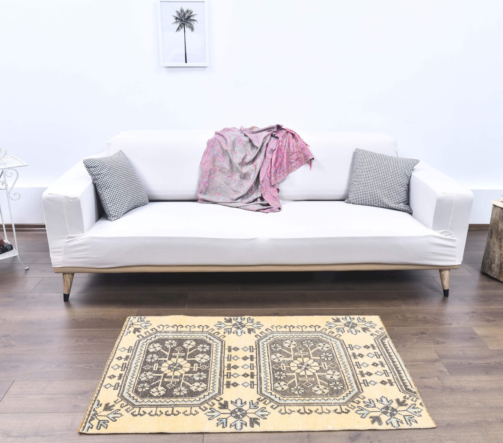 Vintage Orange Small Oushak Rug