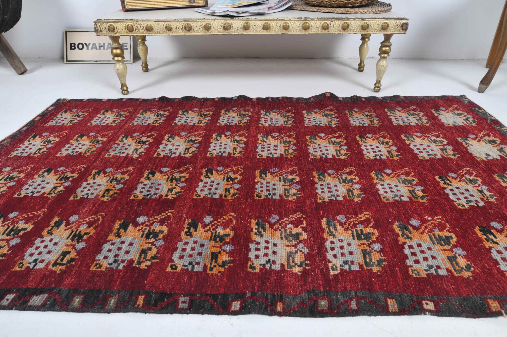 Ikat Design Vintage Anatolian Small Rug