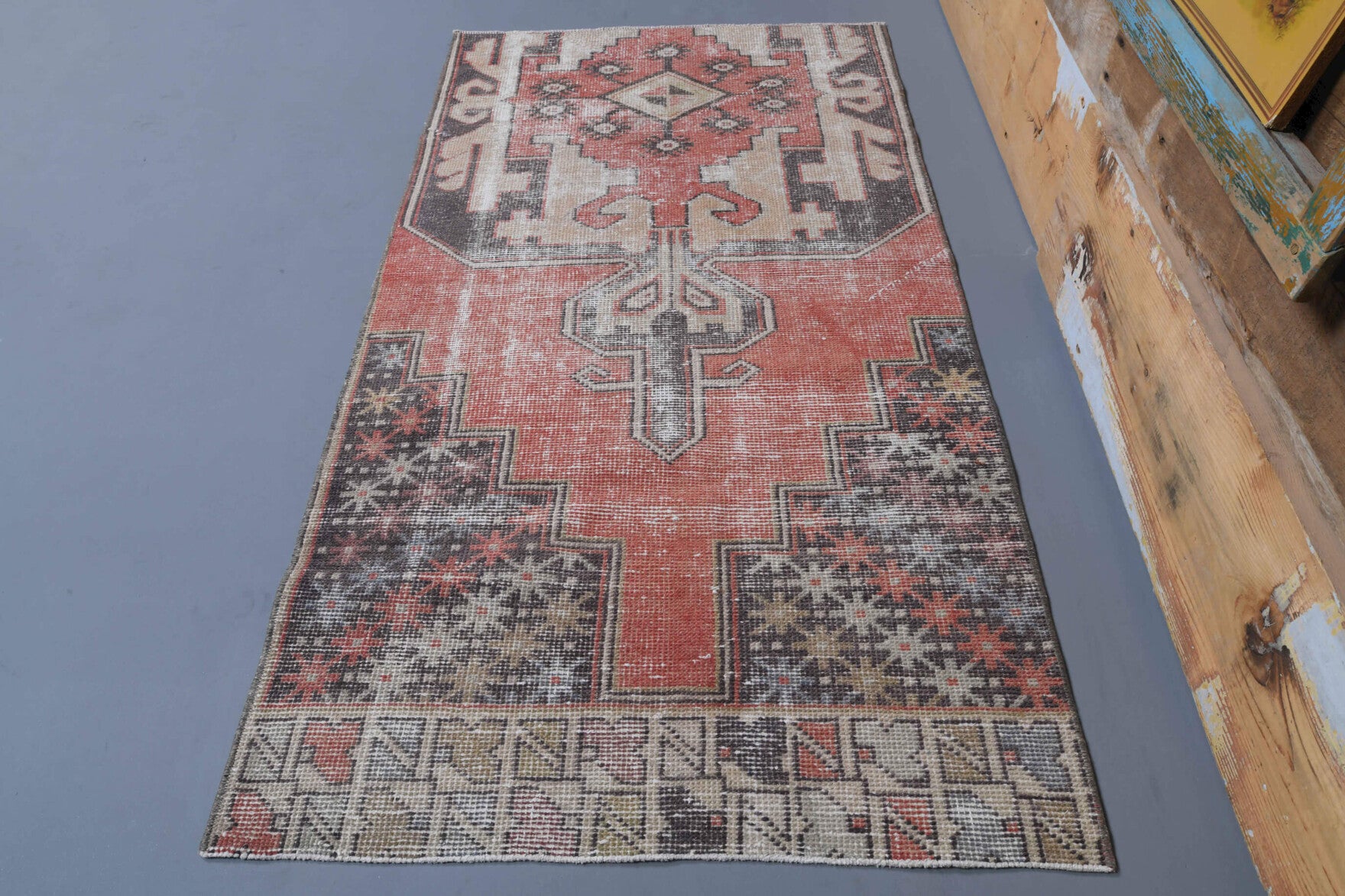 85x156 cm vintage Anatolian area rug – Tulinaz, low pile, wool