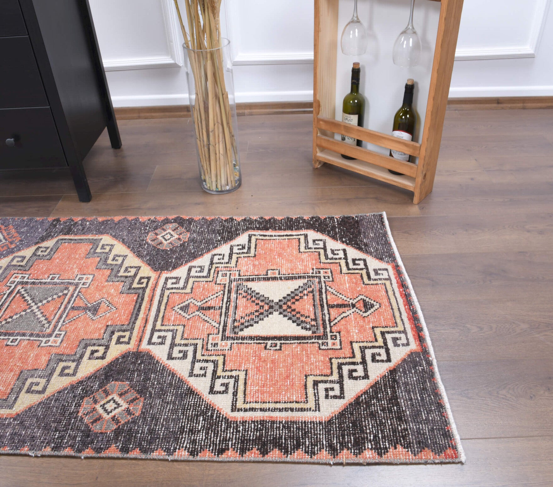 One-of-a-kind 1970s Anatolian vintage area rug in wool, 2'8" x 5'10"