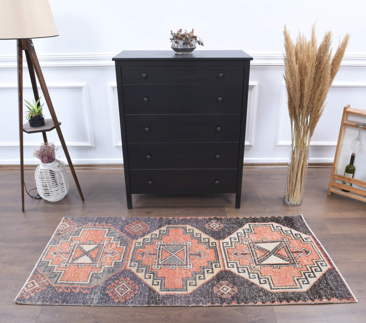 3x6 Handmade Vintage Anatolian Accent Rug