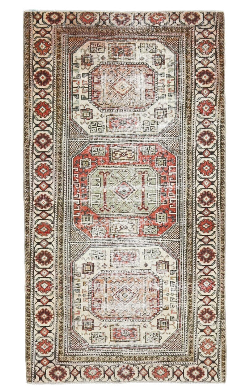3x6 Handmade Vintage Area Rug