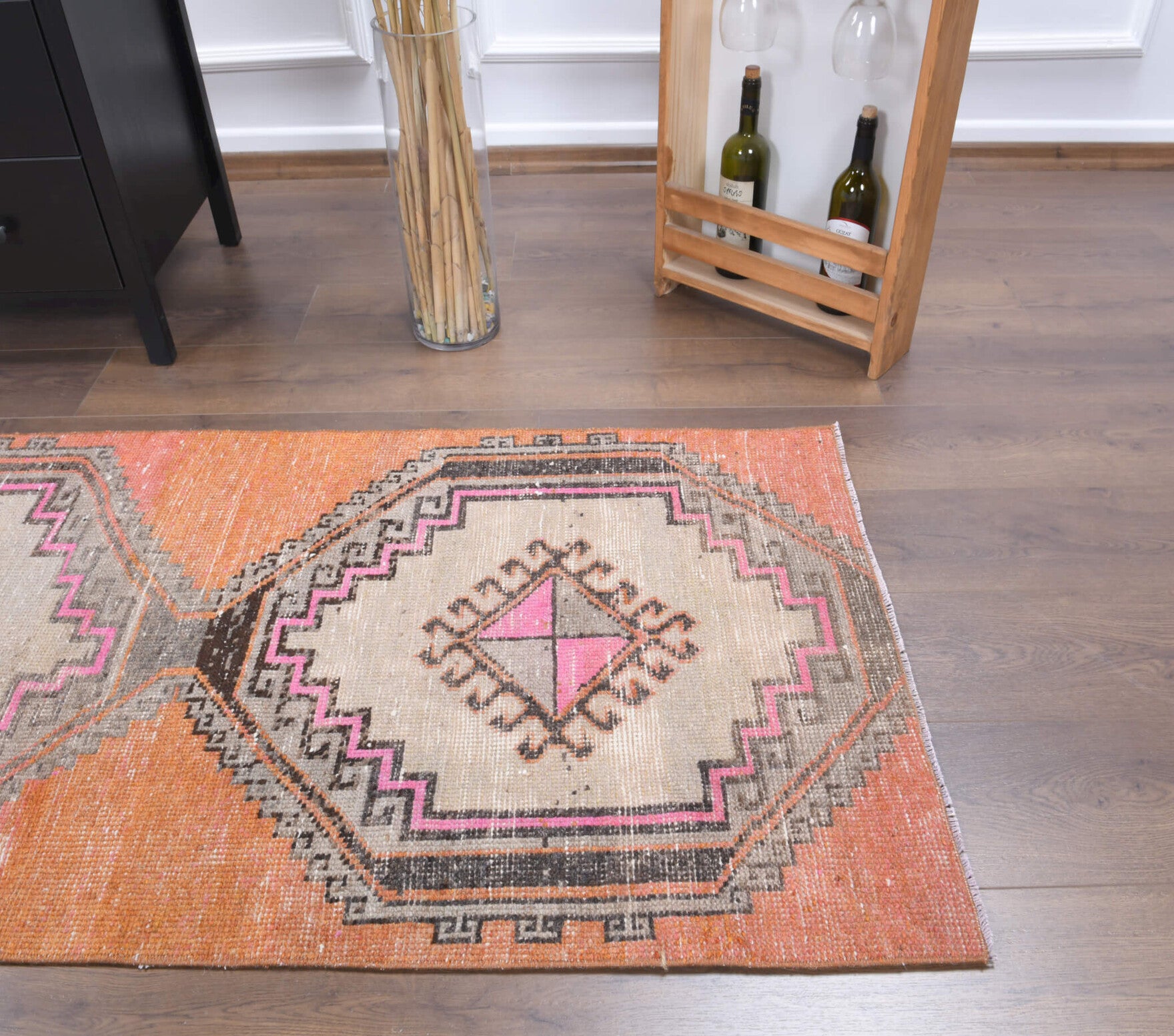 78x187 cm vintage Anatolian area rug – Duruefsan, low pile, wool
