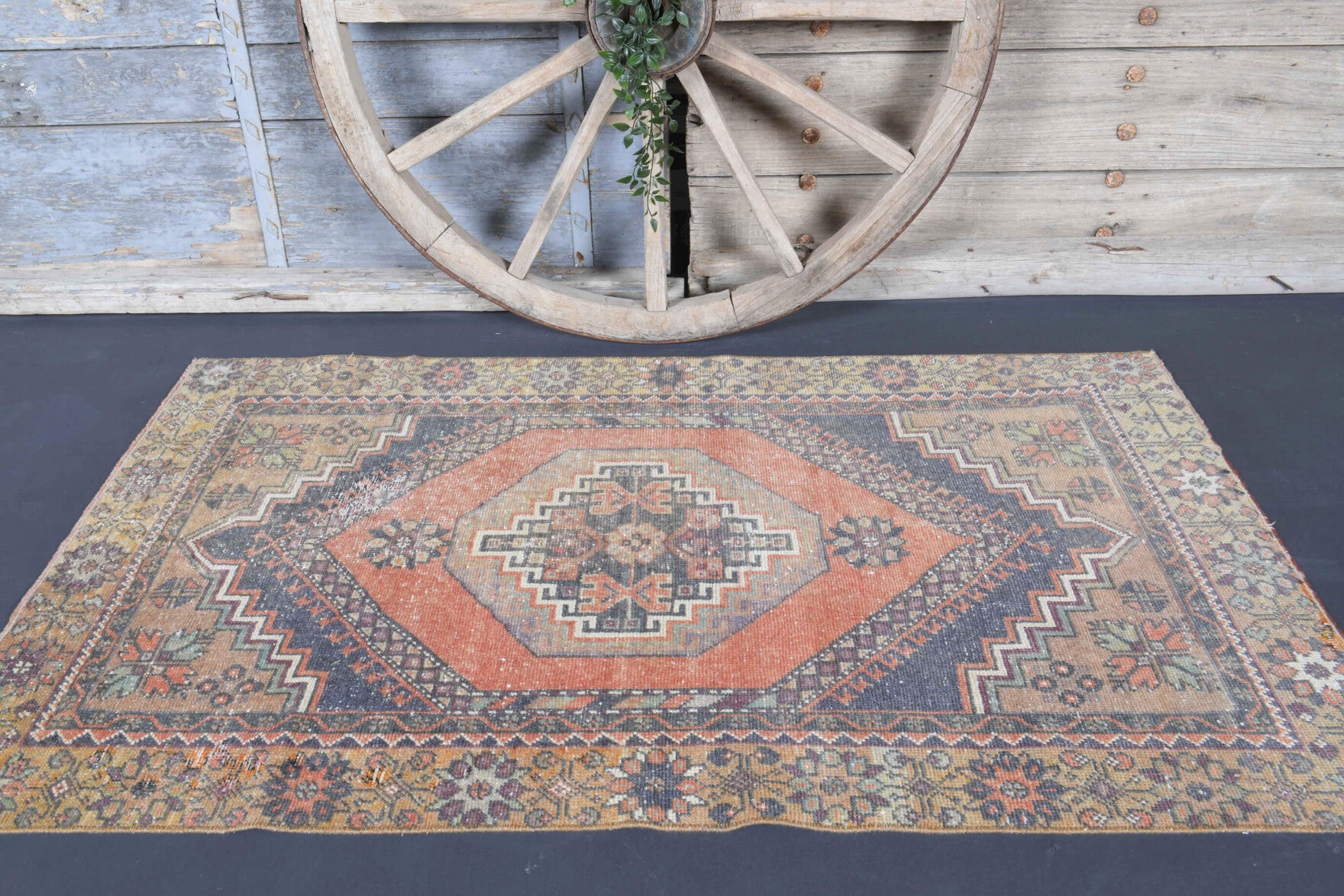 One-of-a-kind 1970s Anatolian vintage area rug in wool, 3'5" x 5'9"