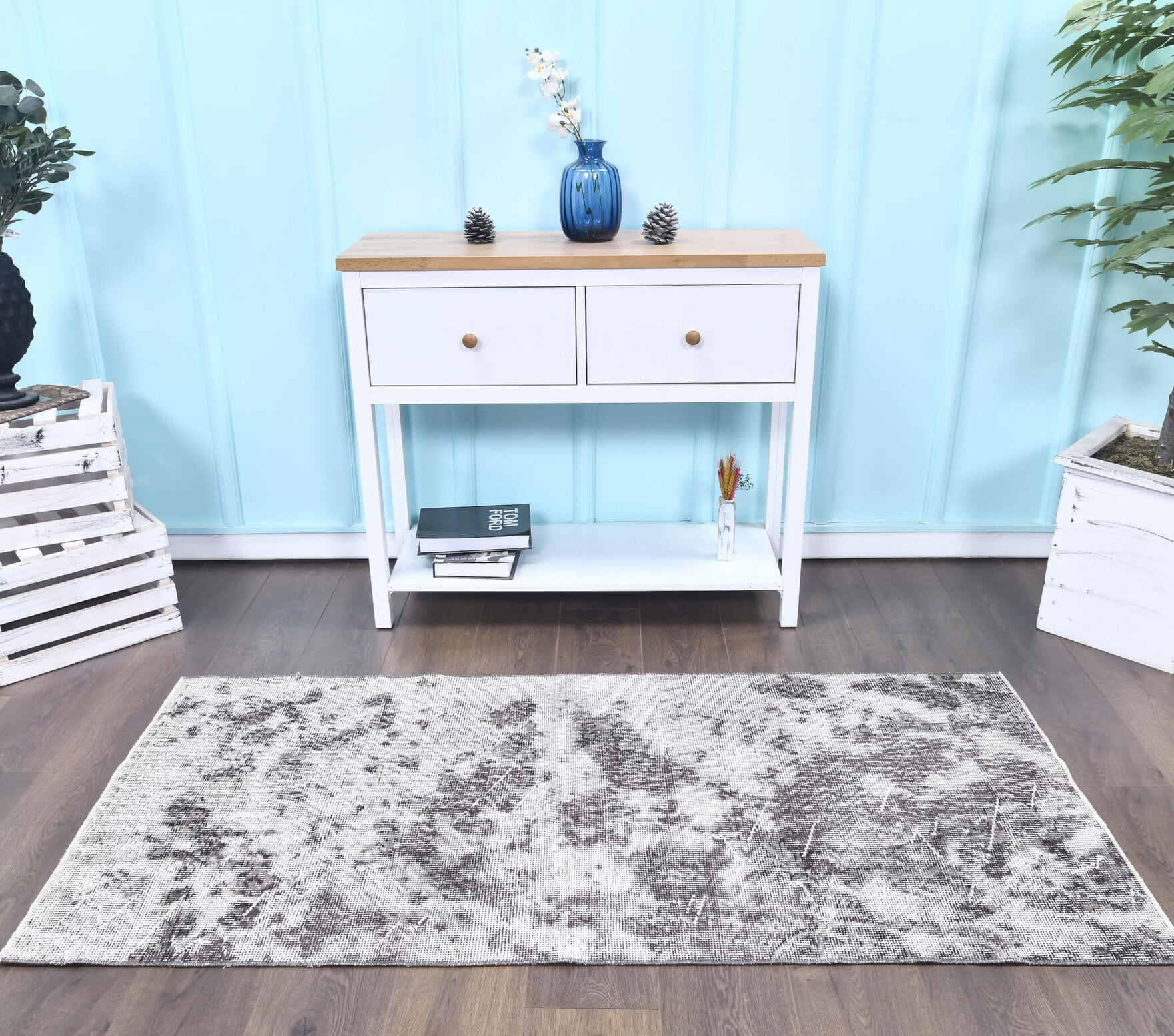 Vintage Distressed Anatolian Small Rug