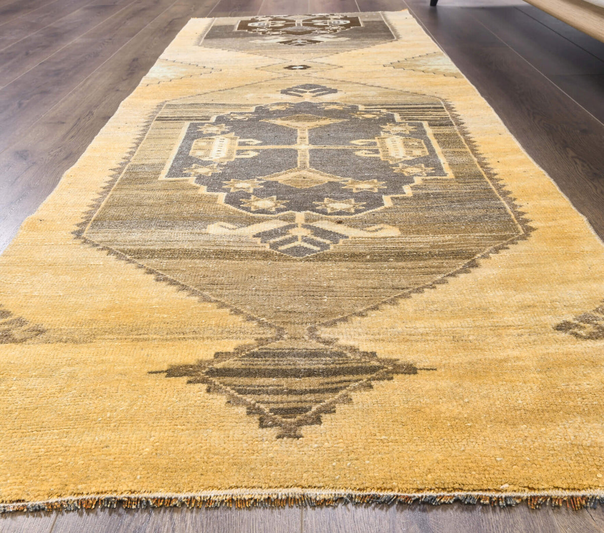 Turkish Vintage Oushak  Runner Rug
