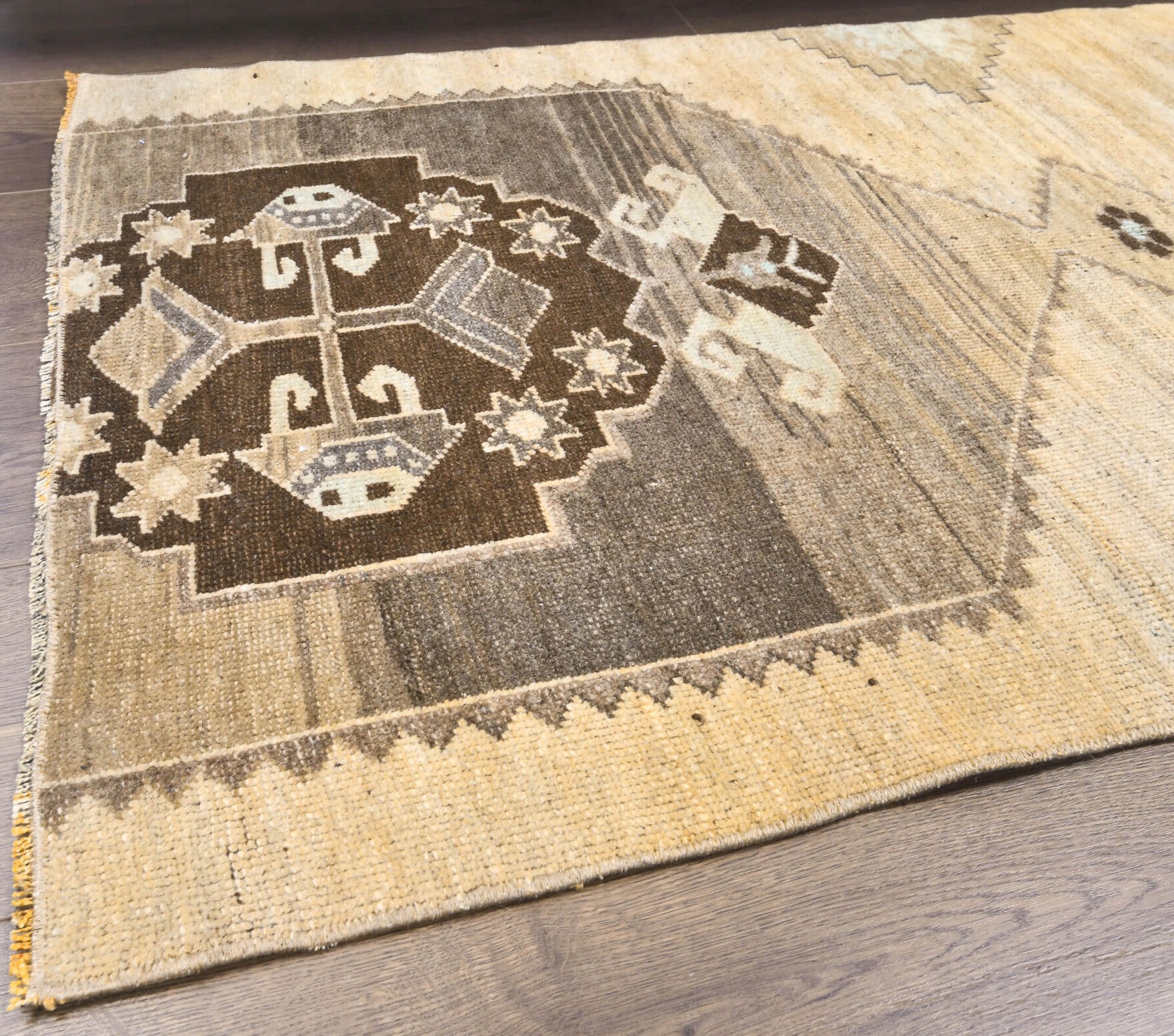 Turkish Vintage Oushak  Runner Rug