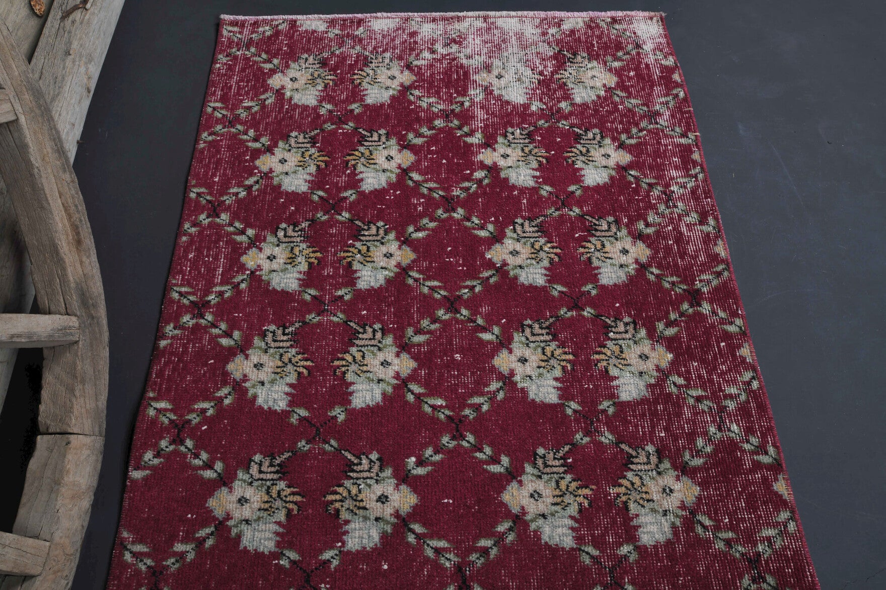 Vintage Kilim Red Runner Rug