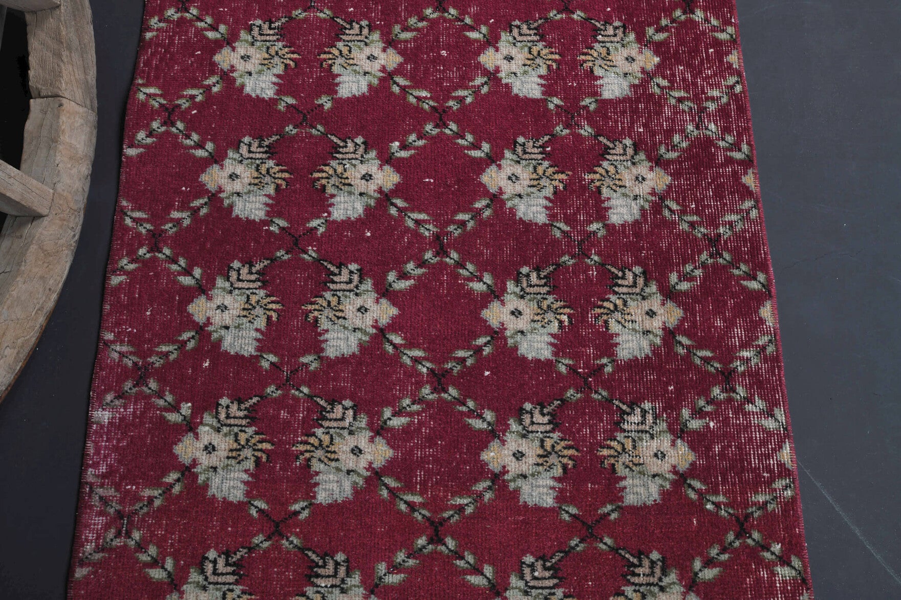 Vintage Kilim Red Runner Rug