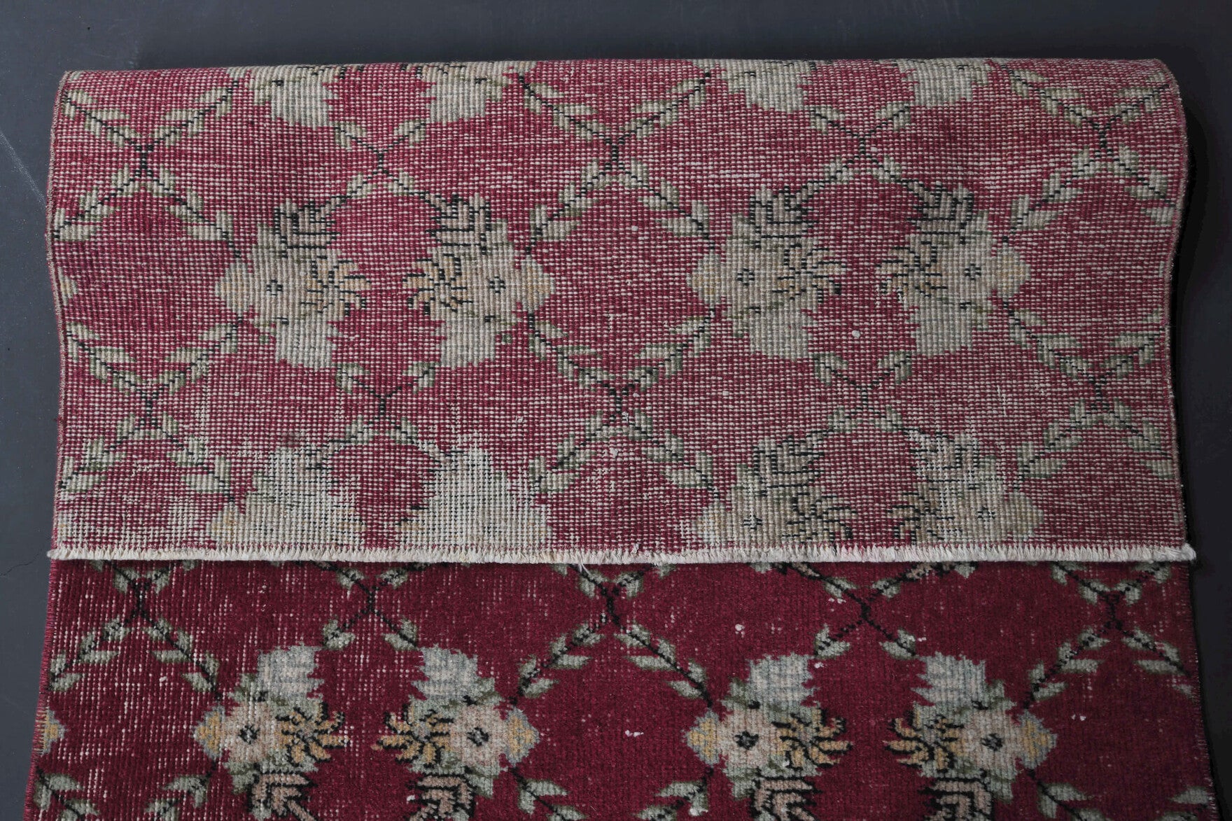 Vintage Kilim Red Runner Rug