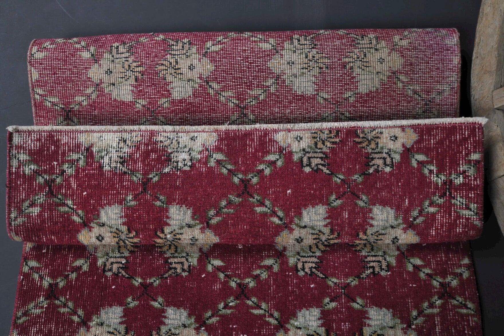 Vintage Kilim Red Runner Rug