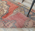 3x7 Vintage Handwoven Red Oriental Anatolian Rug Runner