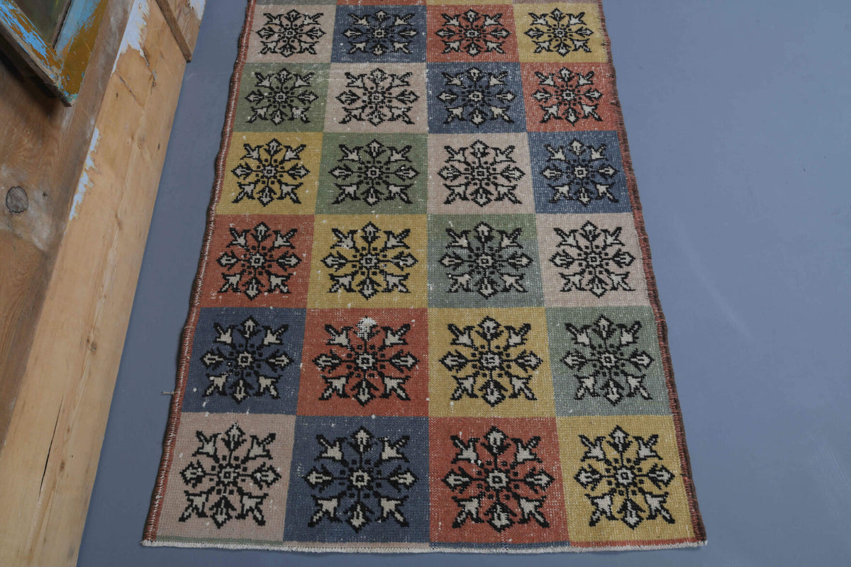 Retro Vintage Anatolian Runner Rug