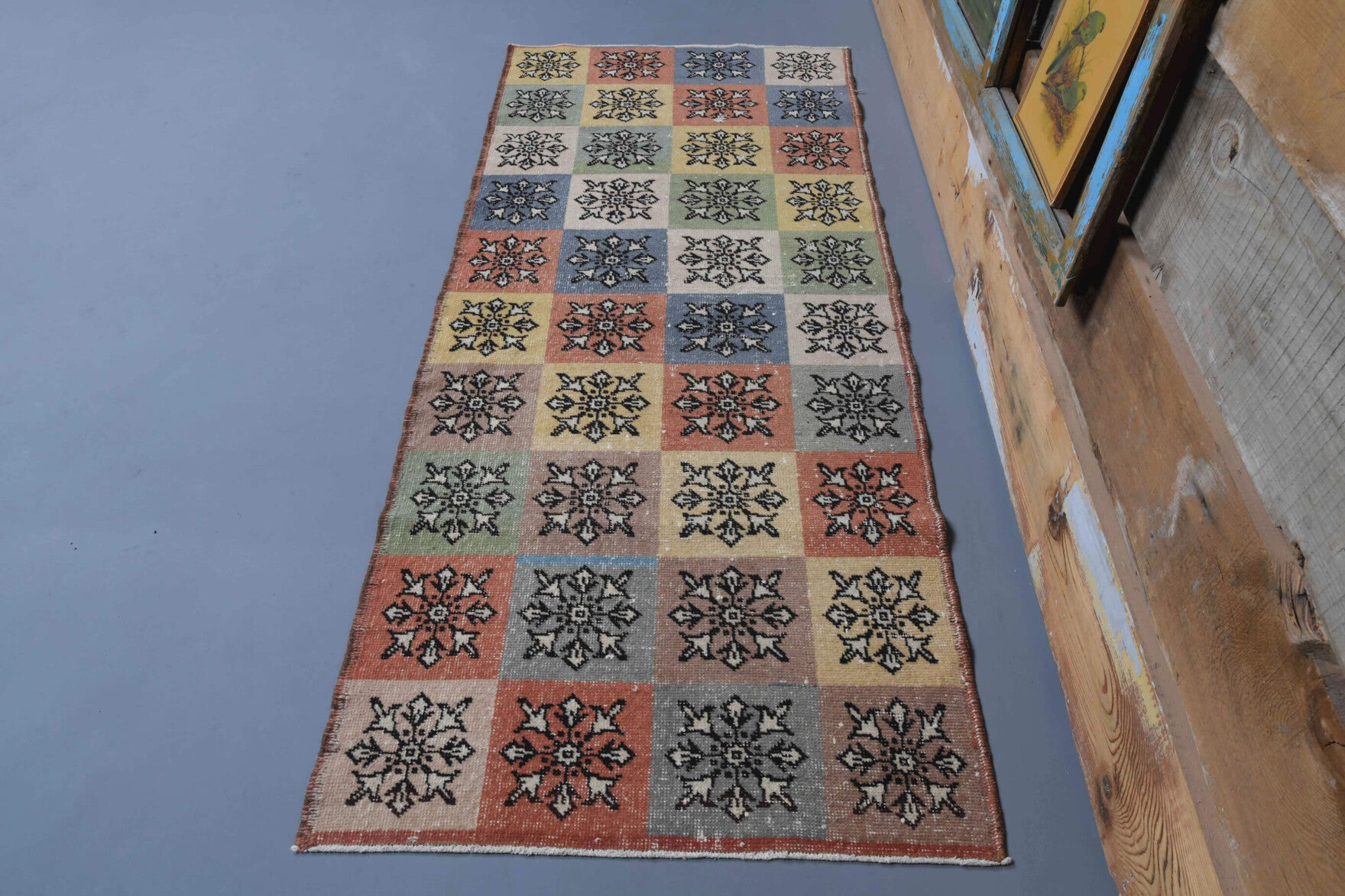 Retro Vintage Anatolian Runner Rug
