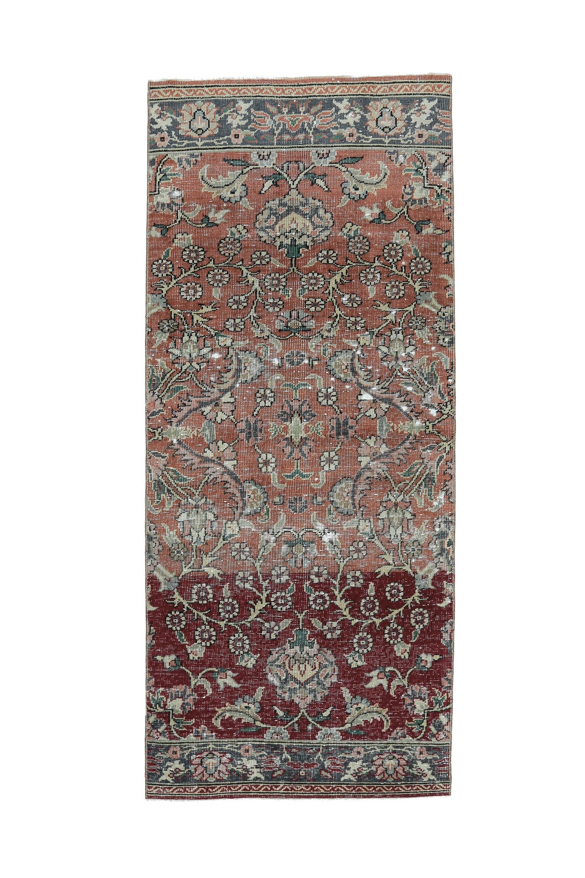 Floral Design Vintage Anatolian Runner Rug