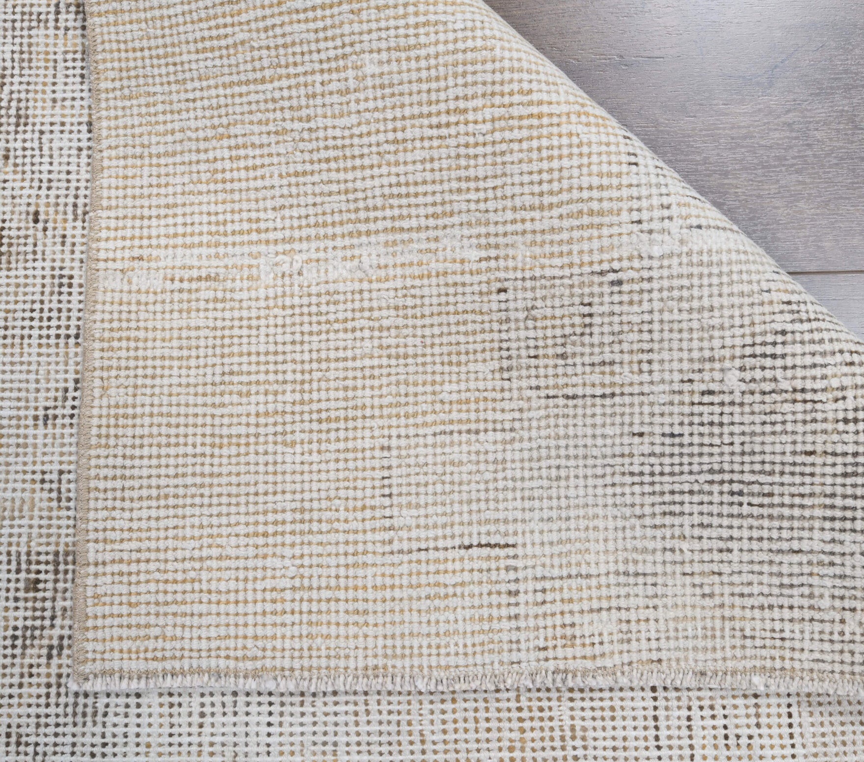 Vintage Beige Oushak Runner Rug