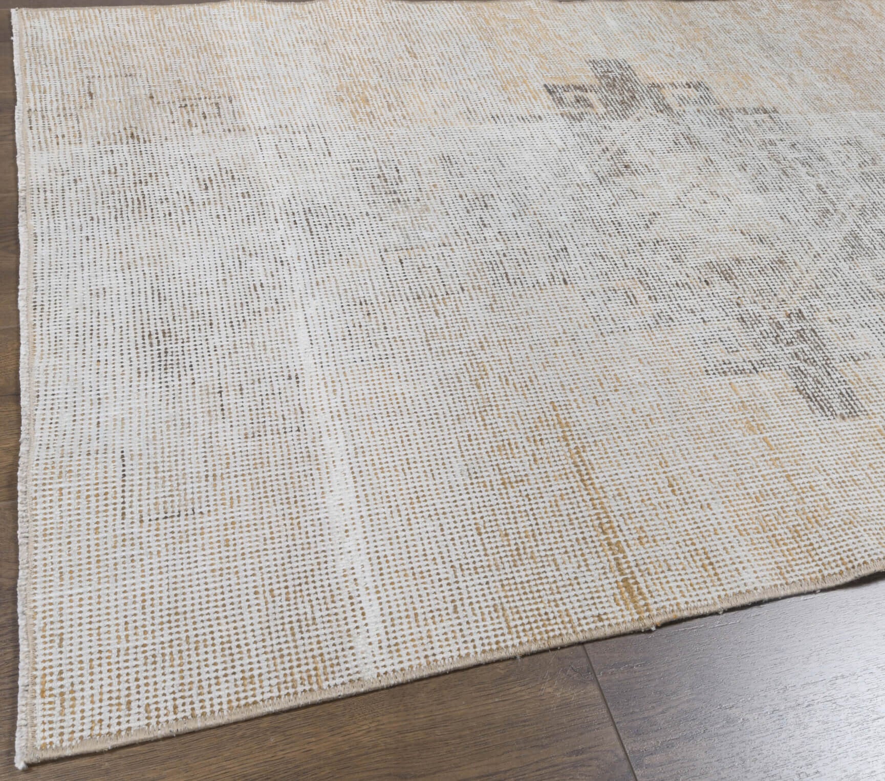 Vintage Beige Oushak Runner Rug